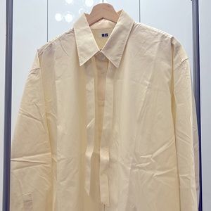 Uniqlo U oversized shirt with straps (cream)
